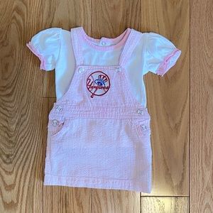 NY Yankees 2 Piece Cotton Seersucker Jumper (NWOT)